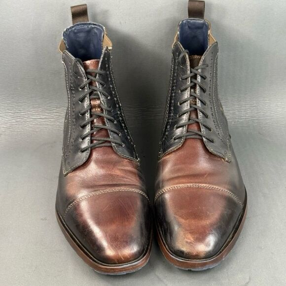 Stacy Adams Men’s Rafferty Cap Toe Lace-Up Boots Size 10 – Stylish Leather Dress - Picture 2 of 8